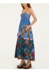 dream landscape organic cotton sleeveless maxi dress