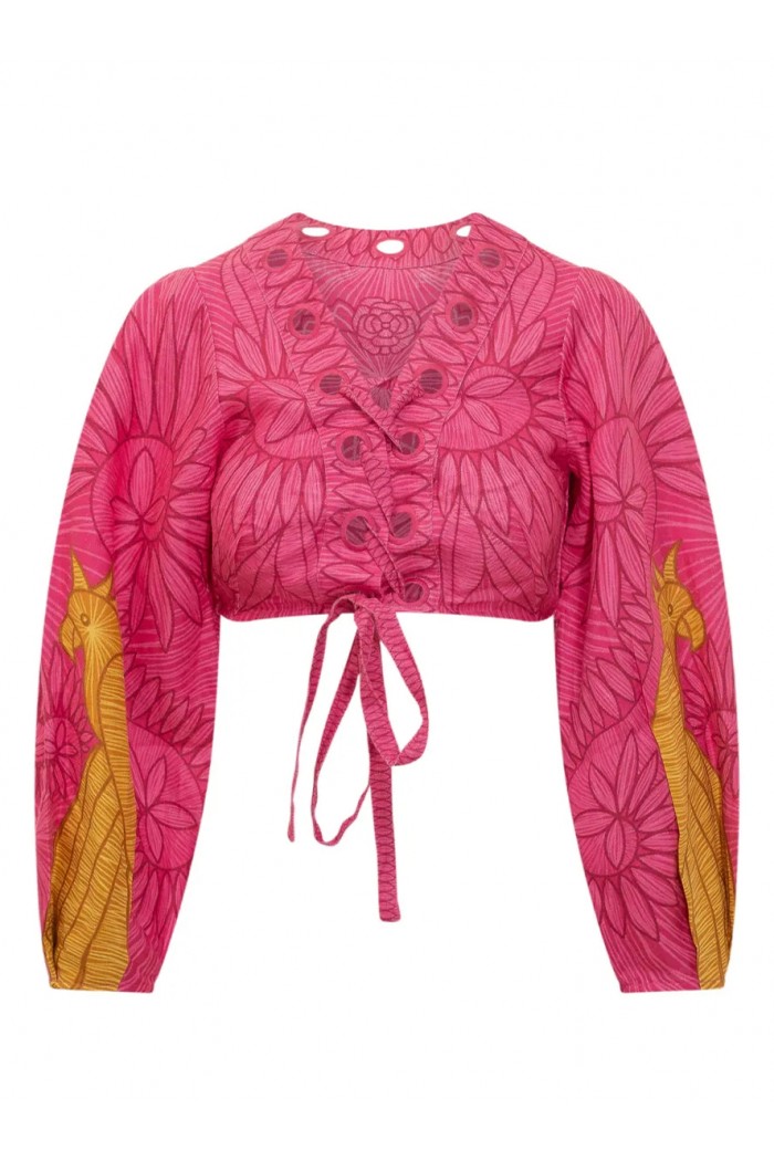 Usiacuri Multicolor Eyelet Blouse