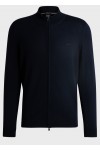 VIRGIN-WOOL REGULAR-FIT CARDIGAN WITH EMBROIDERED LOGO BLUE