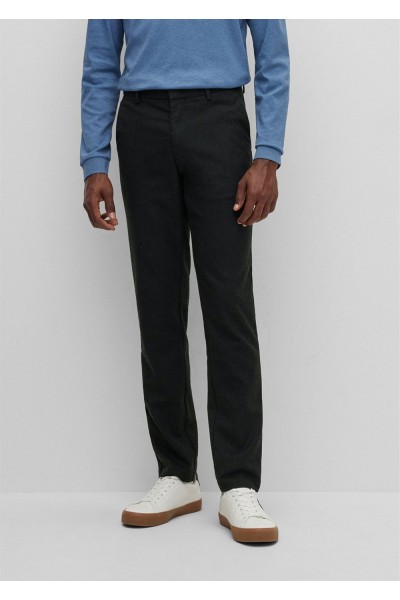 SLIM-FIT CHINOS IN MOULINÉ STRETCH TWILL BLACK