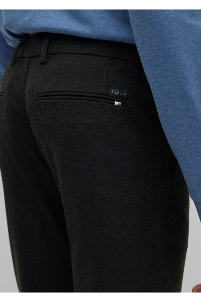 SLIM-FIT CHINOS IN MOULINÉ STRETCH TWILL BLACK