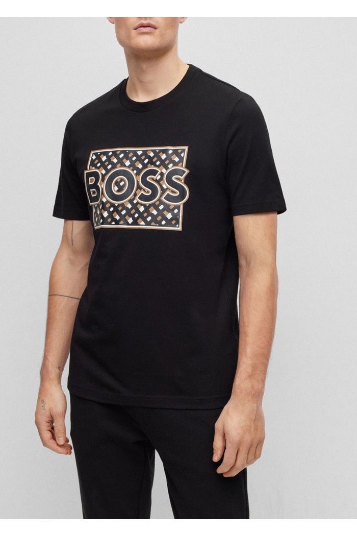 JERSEY REGULAR-FIT T-SHIRT WITH MIXED PRINTS 