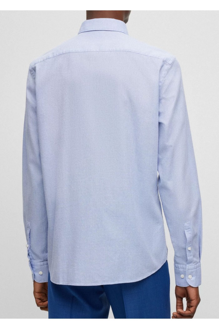CASUAL-FIT SHIRT IN HONEYCOMB-WEAVE COTTON