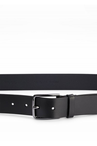 ITALIAN-LEATHER BELT WITH LOGO-ENGRAVED BUCKLE 