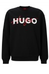 COTTON-BLEND RELAXED-FIT SWEATSHIRT WITH DOUBLE LOGO