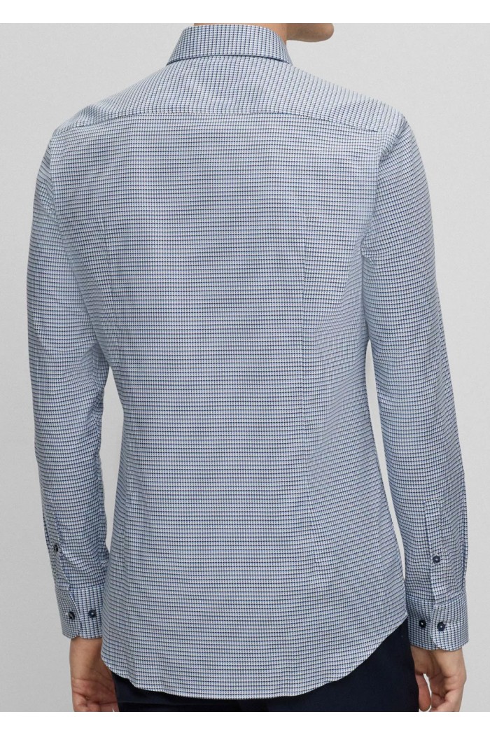 SLIM-FIT SHIRT IN MICRO-STRUCTURED STRETCH COTTON
