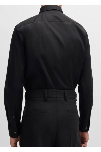 SLIM-FIT SHIRT IN STRETCH COTTON WITH STACKED LOGO