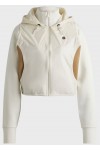 Cotton-blend zip-up hoodie with monogram pattern