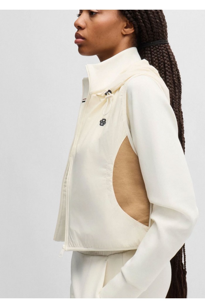 Cotton-blend zip-up hoodie with monogram pattern