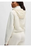 Cotton-blend zip-up hoodie with monogram pattern