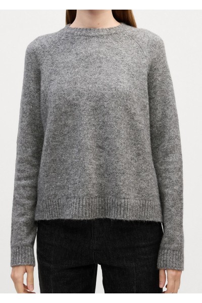 Crew-neck sweater in stretch fabric