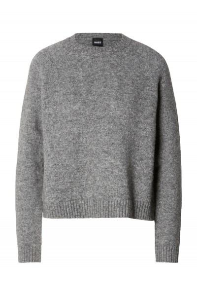 Crew-neck sweater in stretch fabric