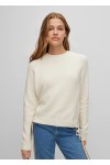 Crew-neck sweater in stretch fabric