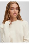 Crew-neck sweater in stretch fabric