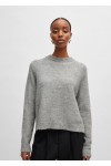 Crew-neck sweater in stretch fabric
