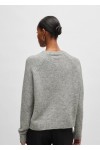 Crew-neck sweater in stretch fabric