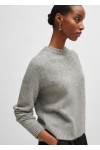Crew-neck sweater in stretch fabric