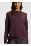 Crew-neck sweater in stretch fabric