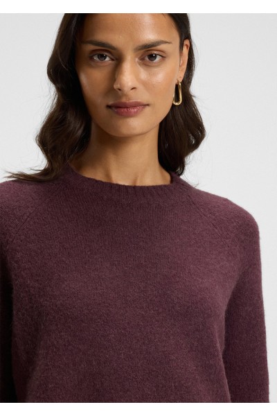 Crew-neck sweater in stretch fabric