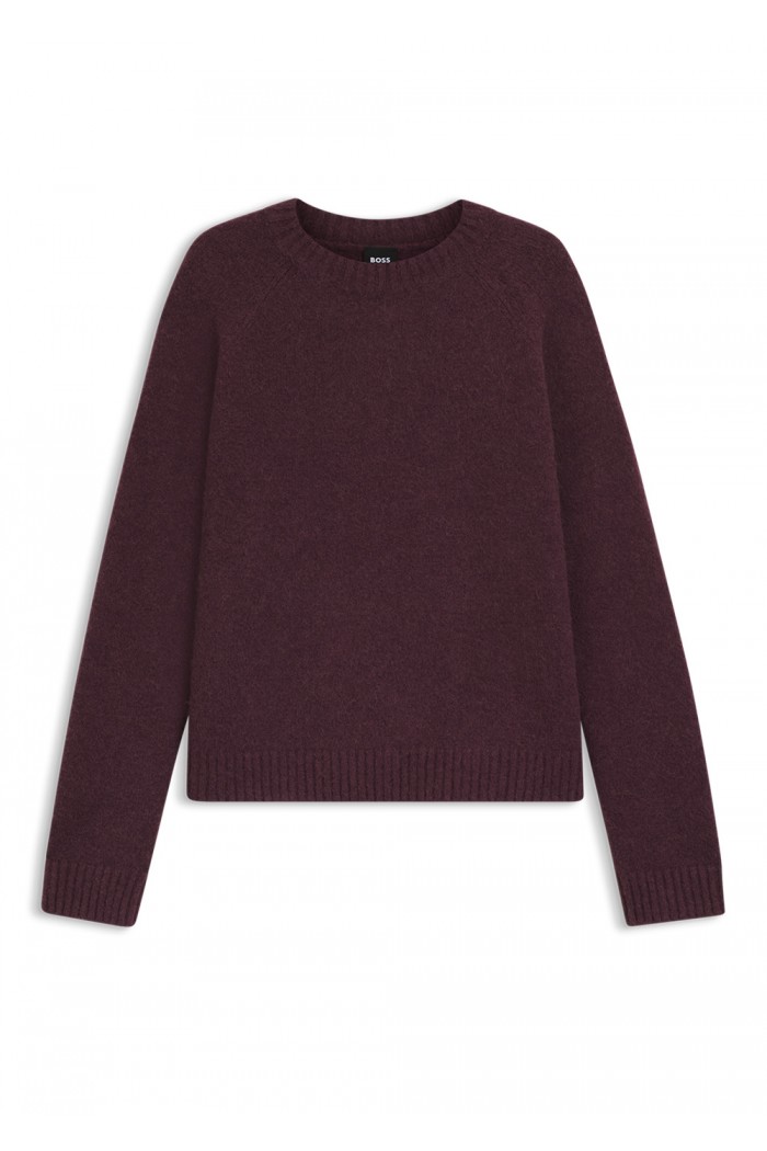 Crew-neck sweater in stretch fabric