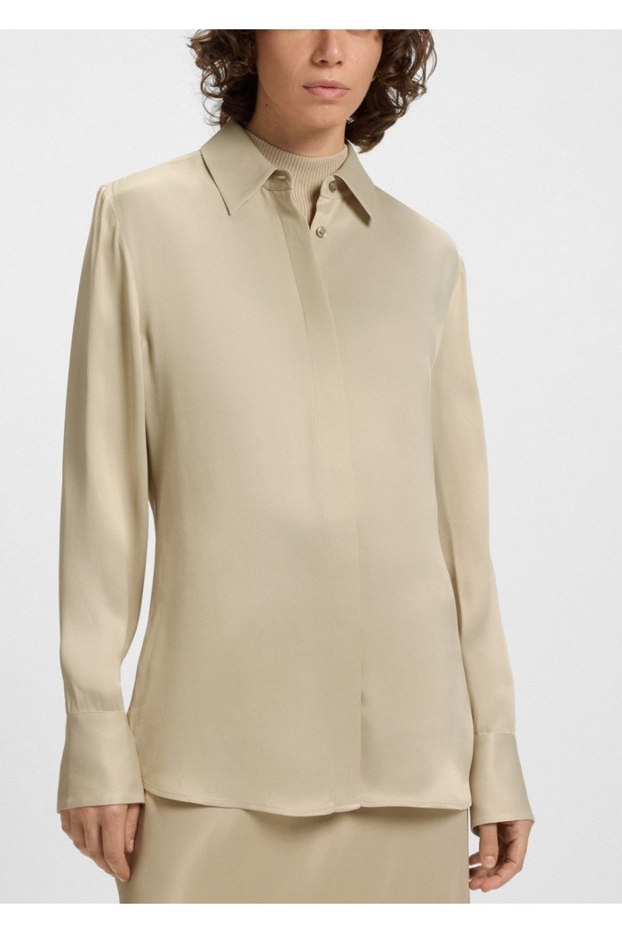 Regular-fit blouse in satin
