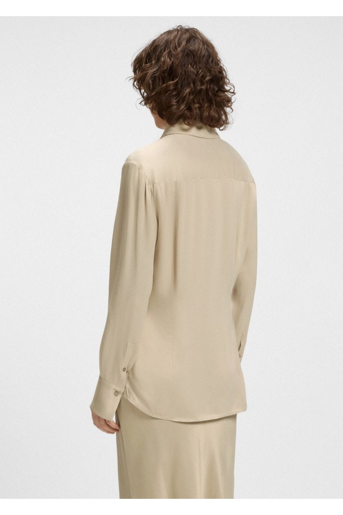 Regular-fit blouse in satin