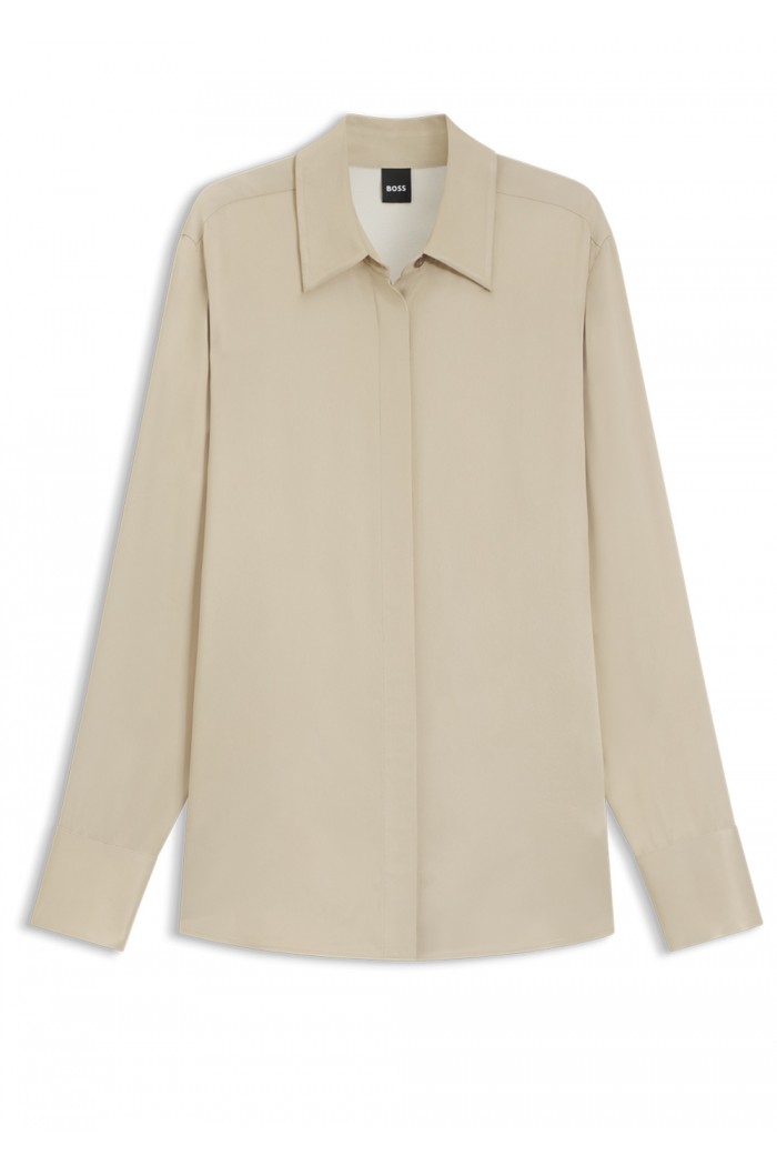 Regular-fit blouse in satin