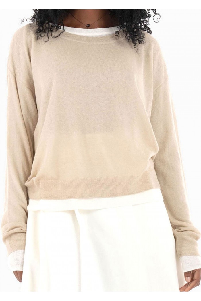 Knitted sweater with layered design