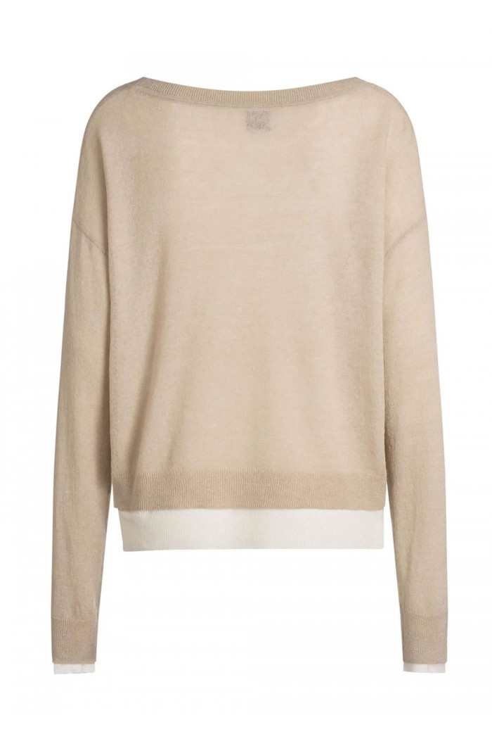 Knitted sweater with layered design
