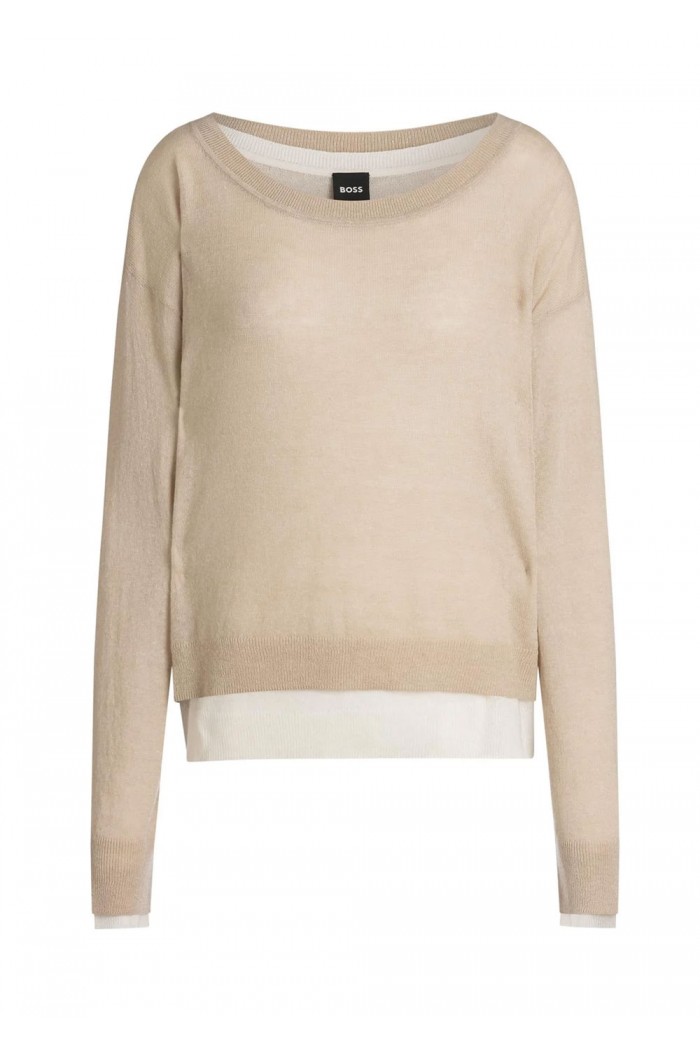 Knitted sweater with layered design