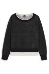 Knitted sweater with layered design