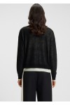 Knitted sweater with layered design