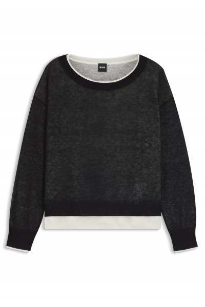 Knitted sweater with layered design