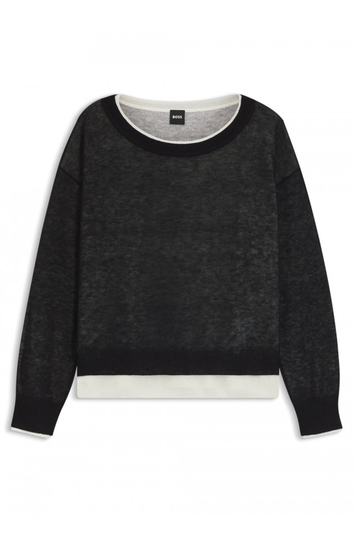 Knitted sweater with layered design