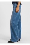 Relaxed-fit jeans in indigo denim with stepped hems