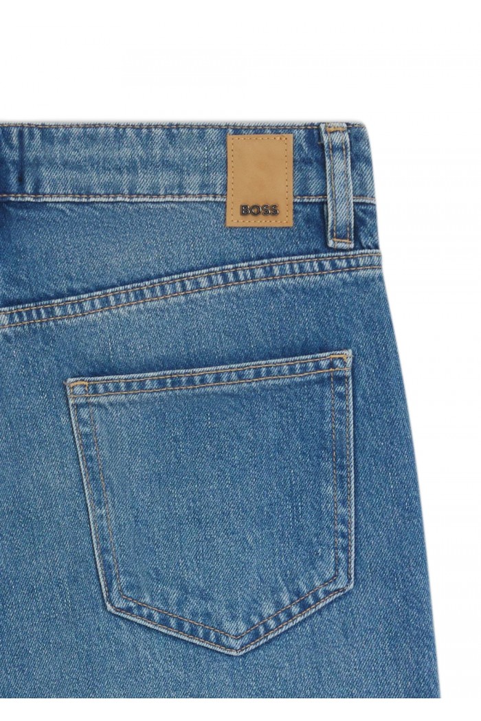 Relaxed-fit jeans in indigo denim with stepped hems
