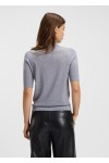 Knit virgin-wool polo sweater with moisture management