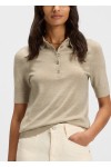 Knit virgin-wool polo sweater with moisture management