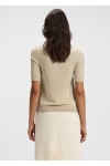 Knit virgin-wool polo sweater with moisture management