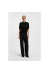 Knit virgin-wool polo sweater with moisture management