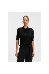 Knit virgin-wool polo sweater with moisture management