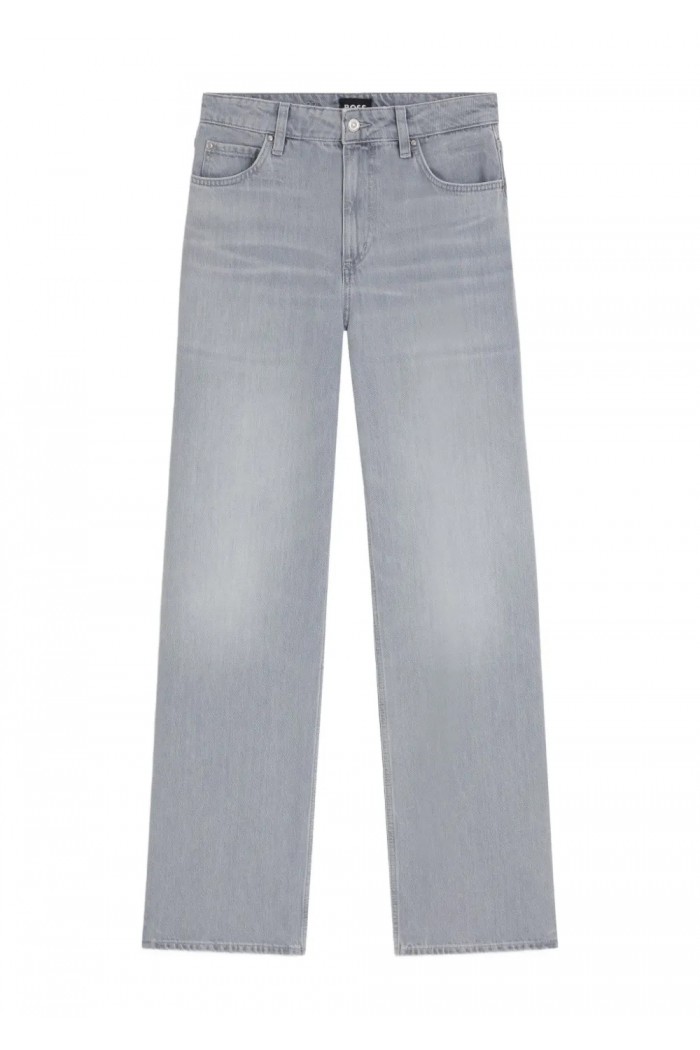 Relaxed-fit jeans in grey-blue denim