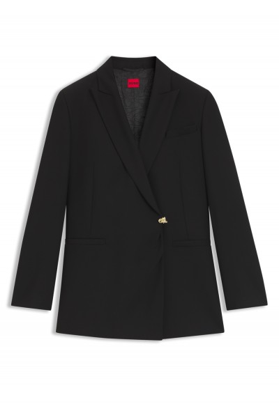 Regular-fit waisted blazer with wrap front Regular-fit waisted blazer with wrap front