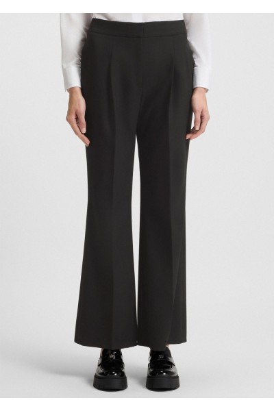 Regular-fit trousers in stretch fabric with wide leg