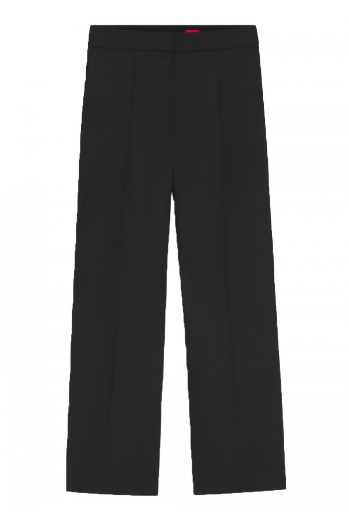 Regular-fit trousers in stretch fabric with wide leg