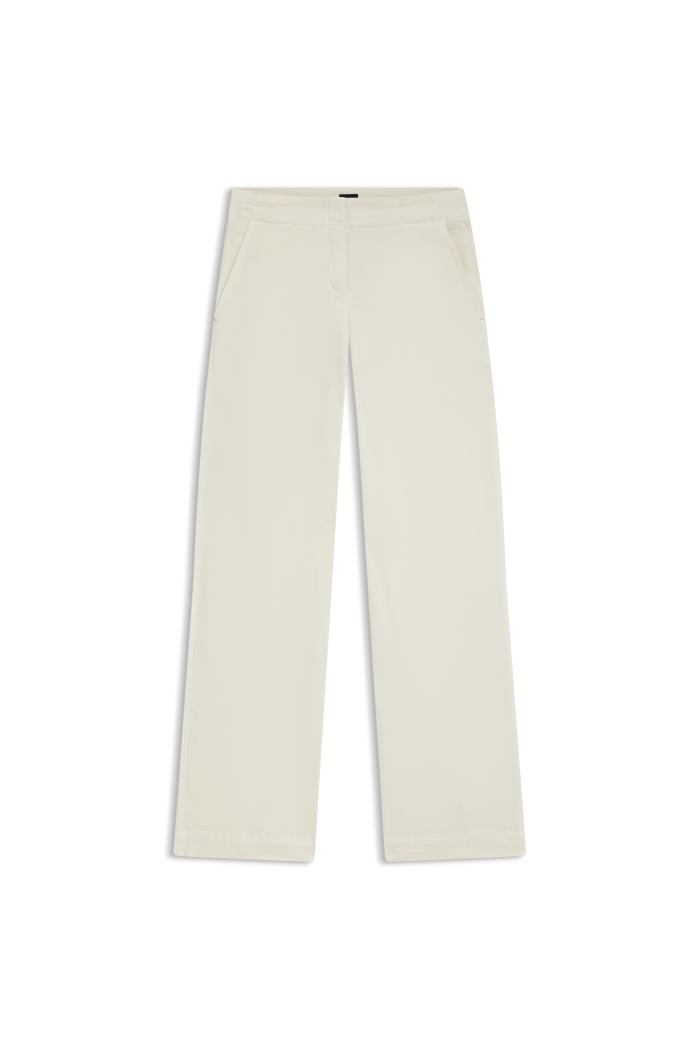 Straight-leg trousers in stretch-cotton velvet