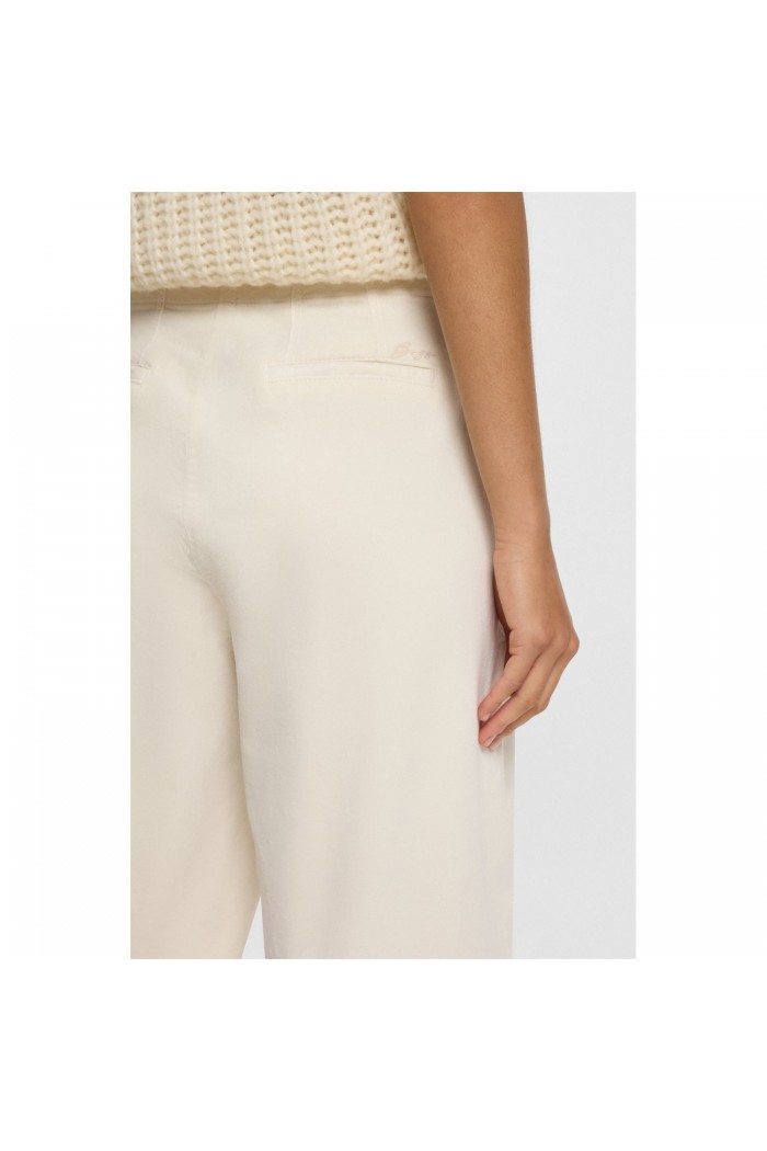 Straight-leg trousers in stretch-cotton velvet