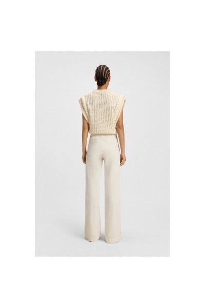 Straight-leg trousers in stretch-cotton velvet