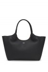 Tote bag in grained leather with logo lettering