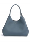 Tote bag in grained leather with logo lettering